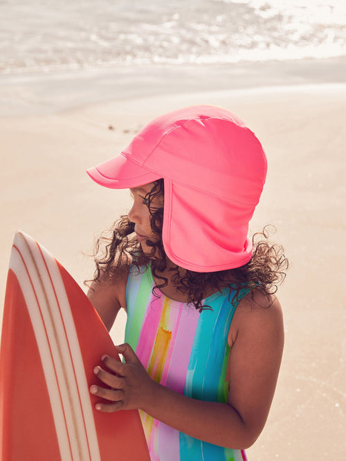 Bright Pink Swim Legionnaire Hat (3mths-10yrs) image 1