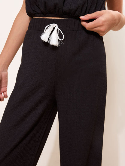Dsiney Kidz - Lipsy Black Contrast Trim Jersey Holiday Trousers (5-14yrs) image 3