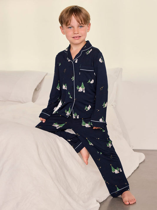 Chelsea Peers Blue TENCEL Modal Starlit Pines Print Long Pyjamas Set - image 1