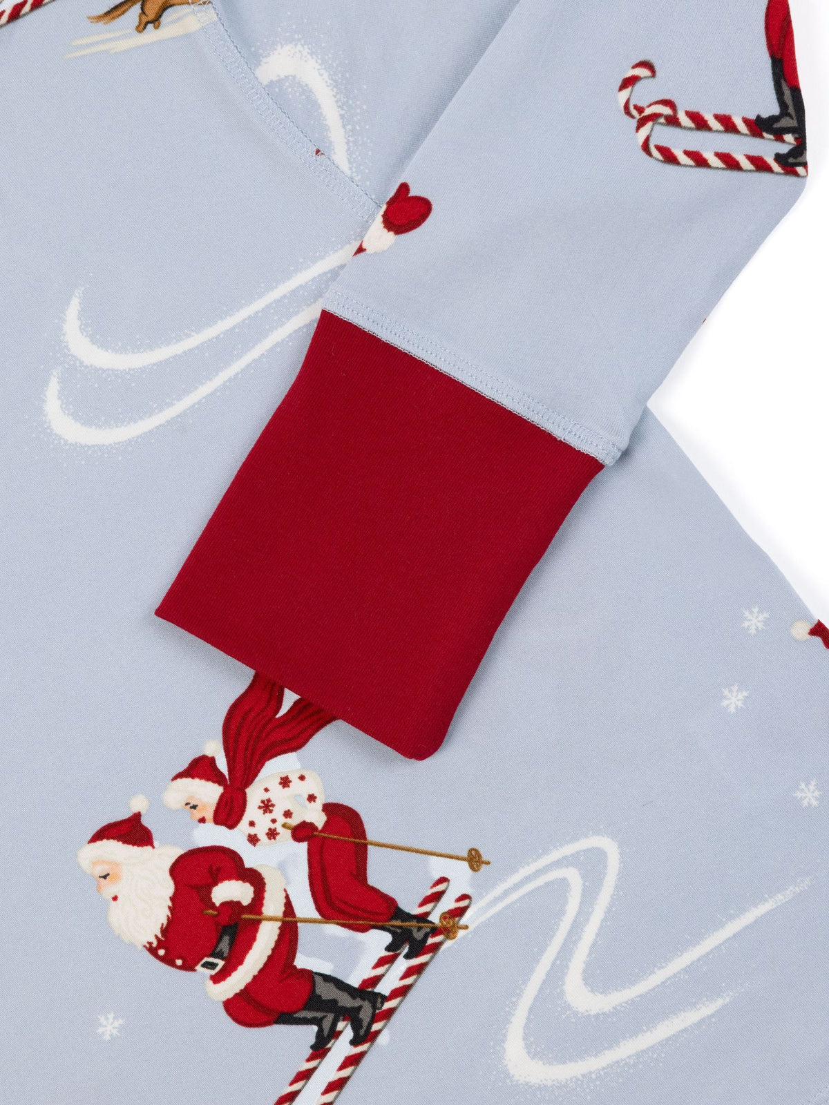 Chelsea Peers Blue Kids Skiing Santa Print Long Pyjamas Set - image 8