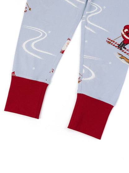 Chelsea Peers Blue Kids Skiing Santa Print Long Pyjamas Set - image 9