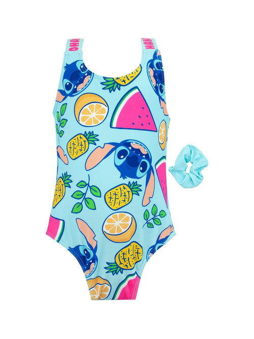 Dsiney Kidz - Character Yellow Blue Disney Lilo and Stitch Swimsuit and Scrunchie Set image 1