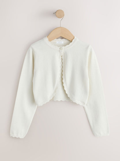 Dsiney Kidz - Ecru Occasion Bridesmaid knitted Cardigan Shrug (3mths-16yrs) image 1