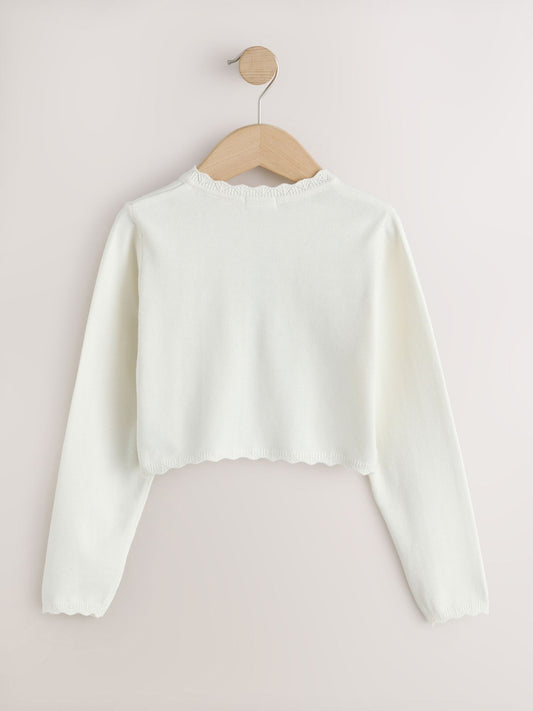 Dsiney Kidz - Ecru Occasion Bridesmaid knitted Cardigan Shrug (3mths-16yrs) image 2