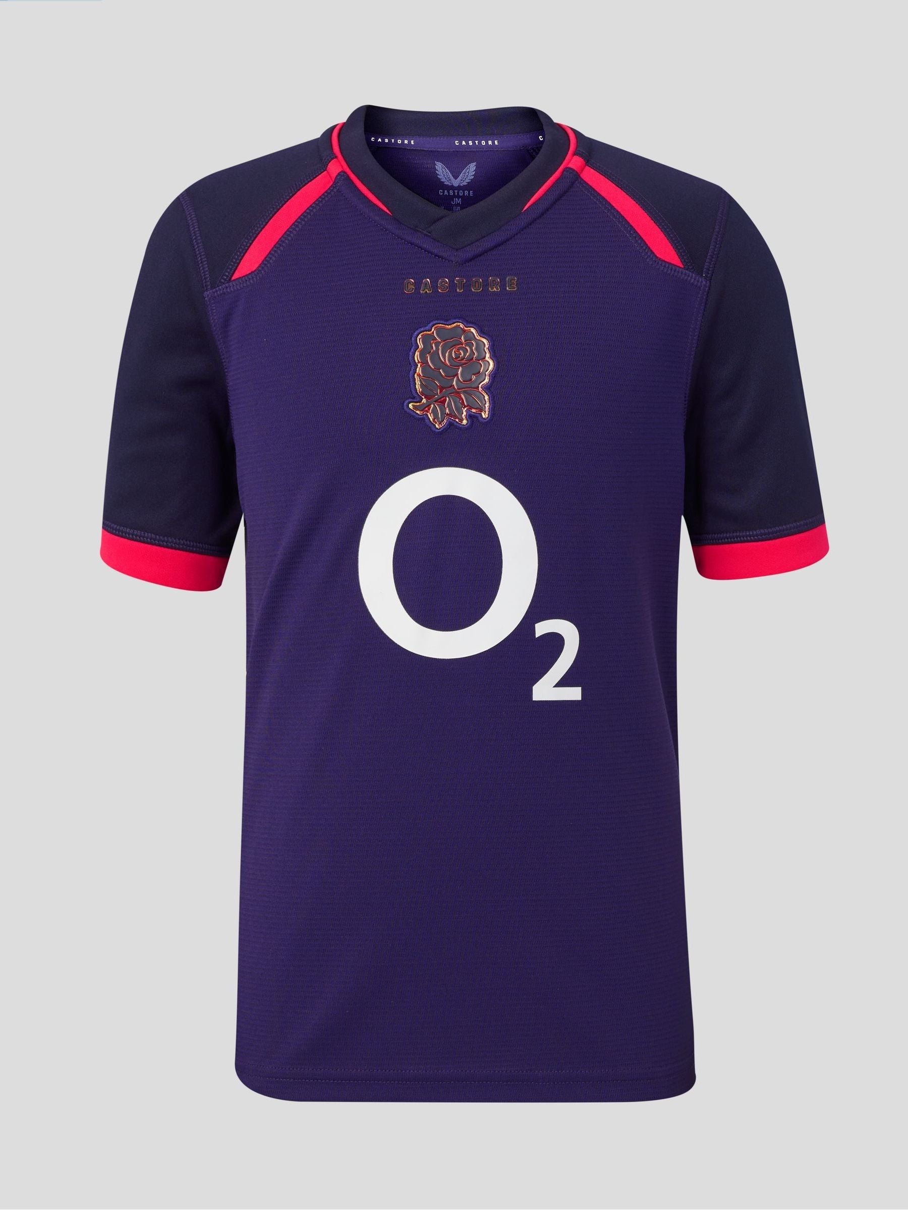 Dsiney Kidz - Castore Red Junior 26/27 England Rugby Alternate Replica Short Sleeve Shirt image 1