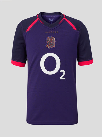 Dsiney Kidz - Castore Red Junior 26/27 England Rugby Alternate Replica Short Sleeve Shirt image 1