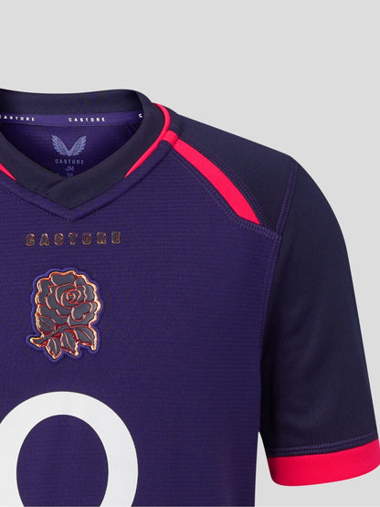 Dsiney Kidz - Castore Red Junior 26/27 England Rugby Alternate Replica Short Sleeve Shirt image 5