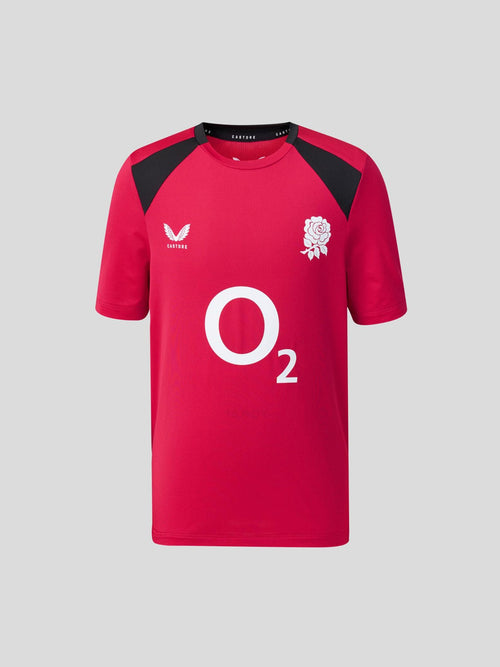 Castore Red Junior England Rugby Performance Short Sleeve T-Shirt image 1