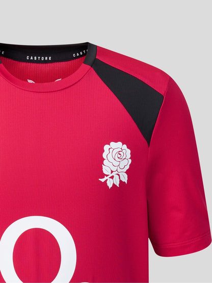 Castore Red Junior England Rugby Performance Short Sleeve T-Shirt image 4