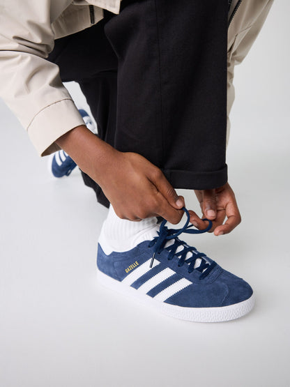 adidas Originals Navy Blue/White Junior Gazelle Trainers image 4