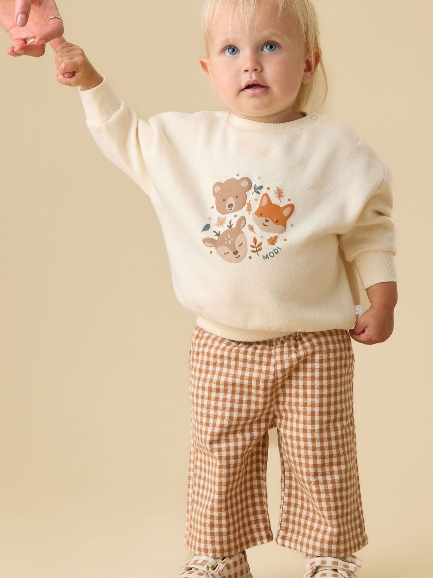 Dsiney Kidz - MORI Cream Supersoft Woodland Placement Print Sweatshirt image 1