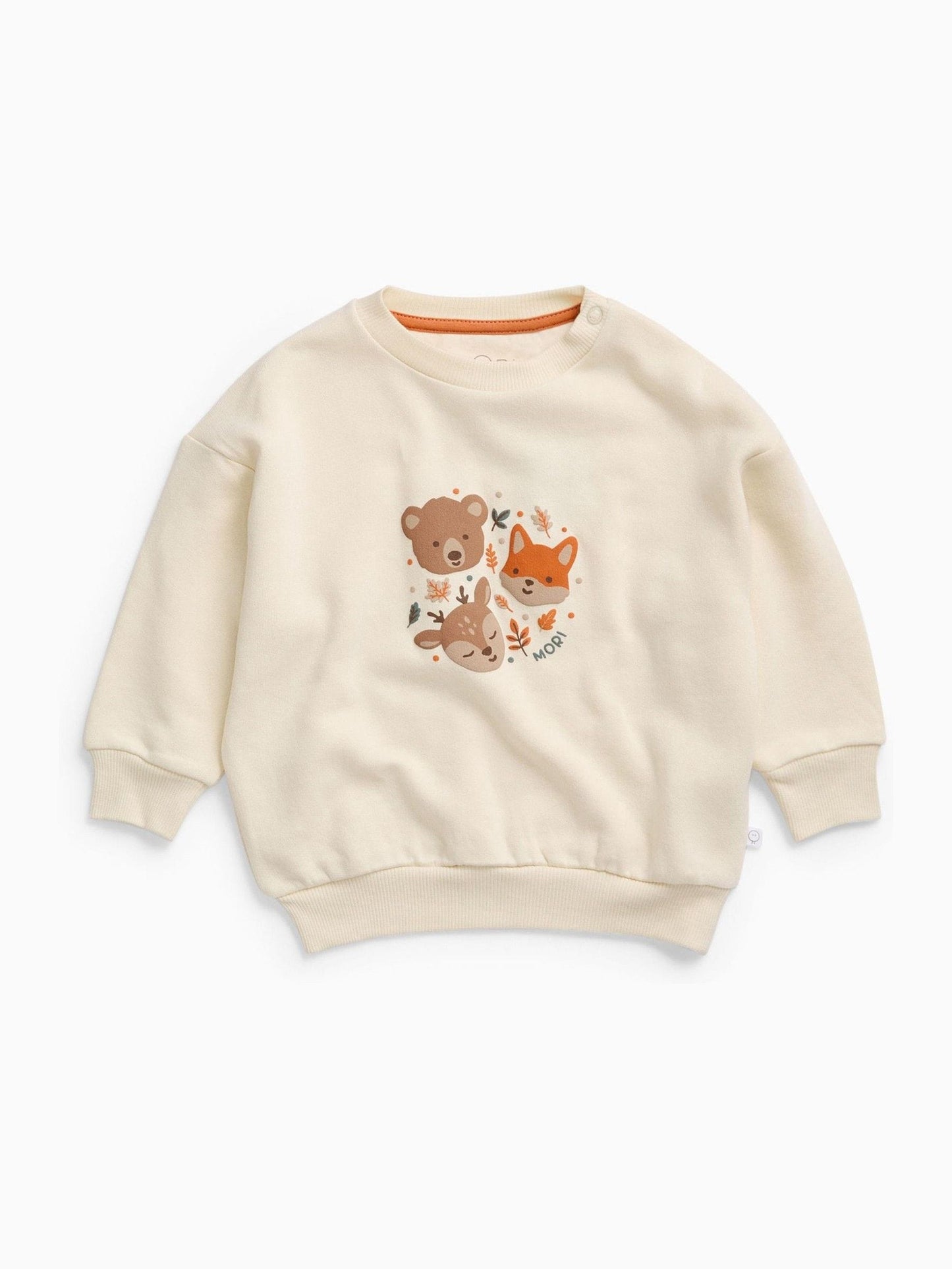 Dsiney Kidz - MORI Cream Supersoft Woodland Placement Print Sweatshirt image 2