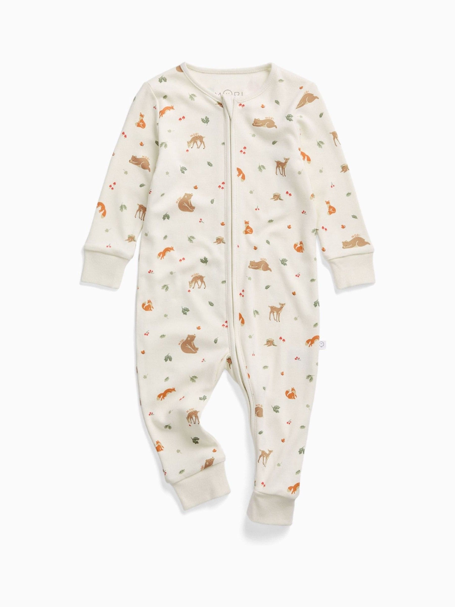 Dsiney Kidz - MORI Cream Supersoft Woodland Two Way Zip-Up Sleepsuit image 3