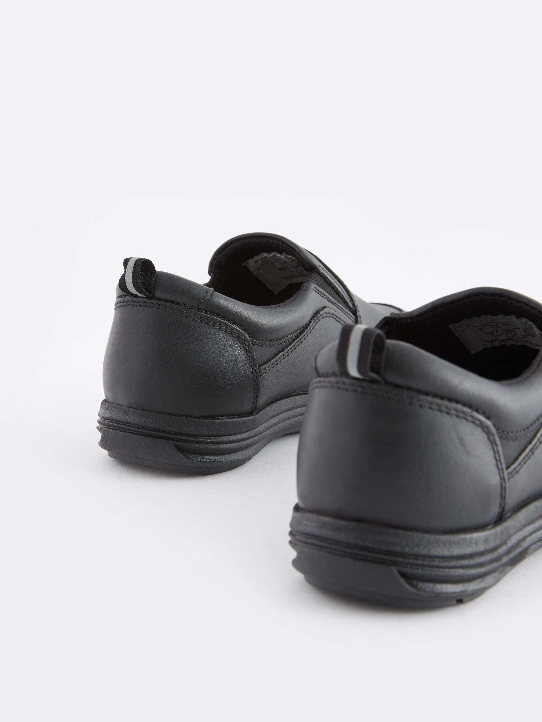 Black Standard Fit (F) School Leather Loafers image 4