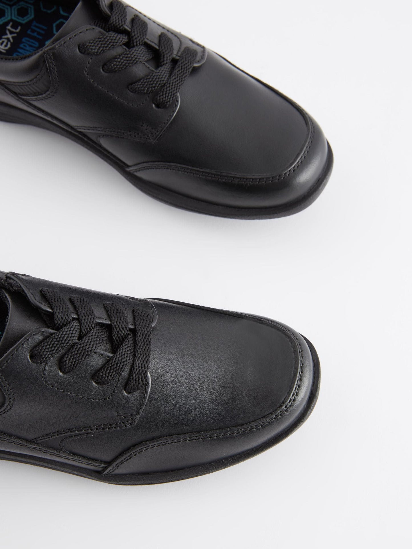 Black Standard Fit (F) School Leather Lace-Up Shoes image 4