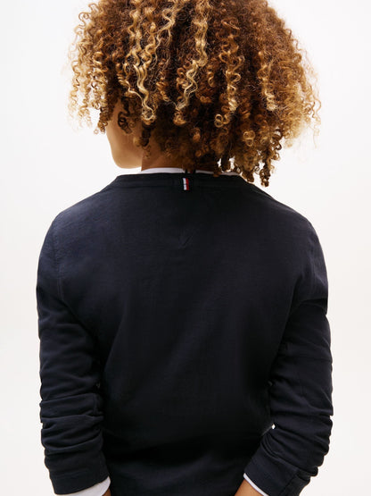 Tommy Hilfiger Blue Basic Long Sleeve Top image 5