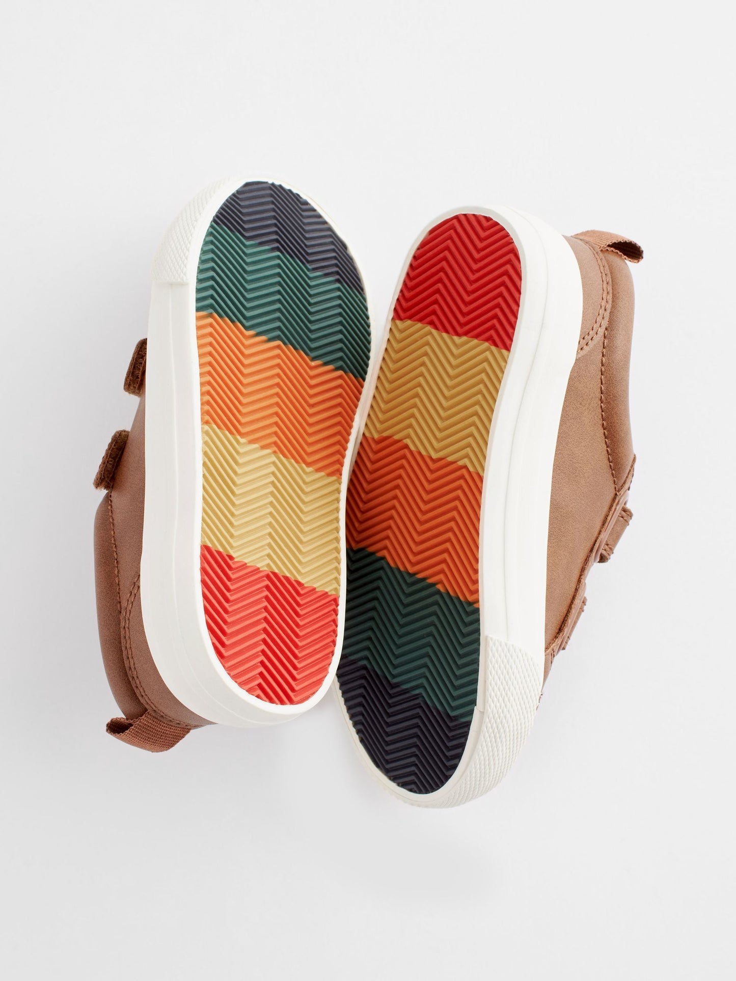 Tan Brown Wide Fit (G) Two Strap Touch Fastening Trainers image 5