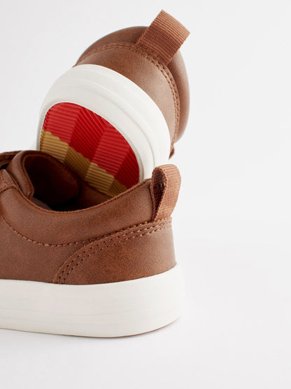Tan Brown Wide Fit (G) Two Strap Touch Fastening Trainers image 7