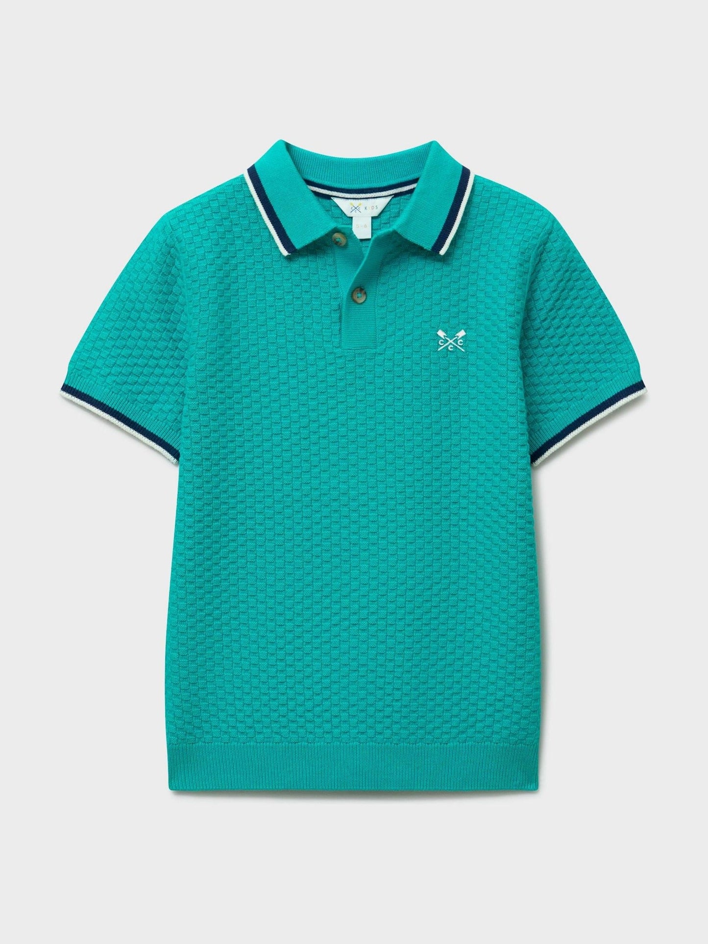 Dsiney Kidz - Crew Clothing Teal Blue Short Sleeve Knitted Polo Shirt image 1