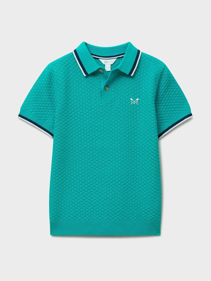 Dsiney Kidz - Crew Clothing Teal Blue Short Sleeve Knitted Polo Shirt image 1