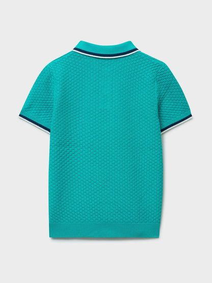 Dsiney Kidz - Crew Clothing Teal Blue Short Sleeve Knitted Polo Shirt image 2
