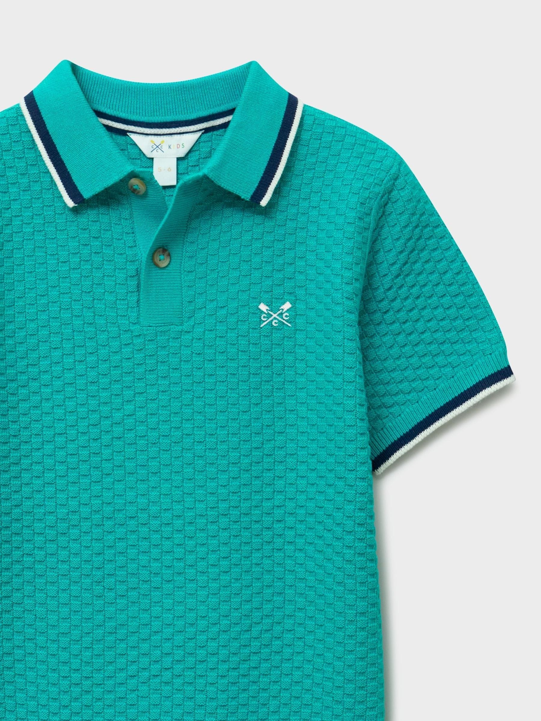 Dsiney Kidz - Crew Clothing Teal Blue Short Sleeve Knitted Polo Shirt image 3