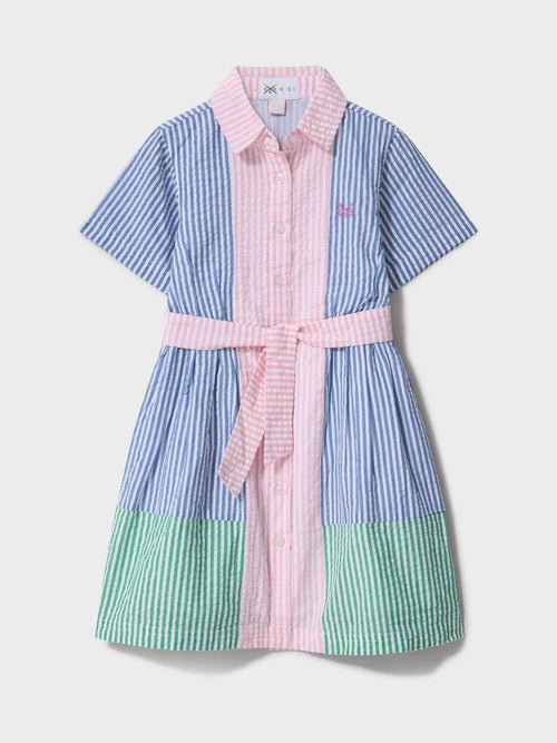 Dsiney Kidz - Crew Clothing Blue Mix Ticking Shirt Dress image 1