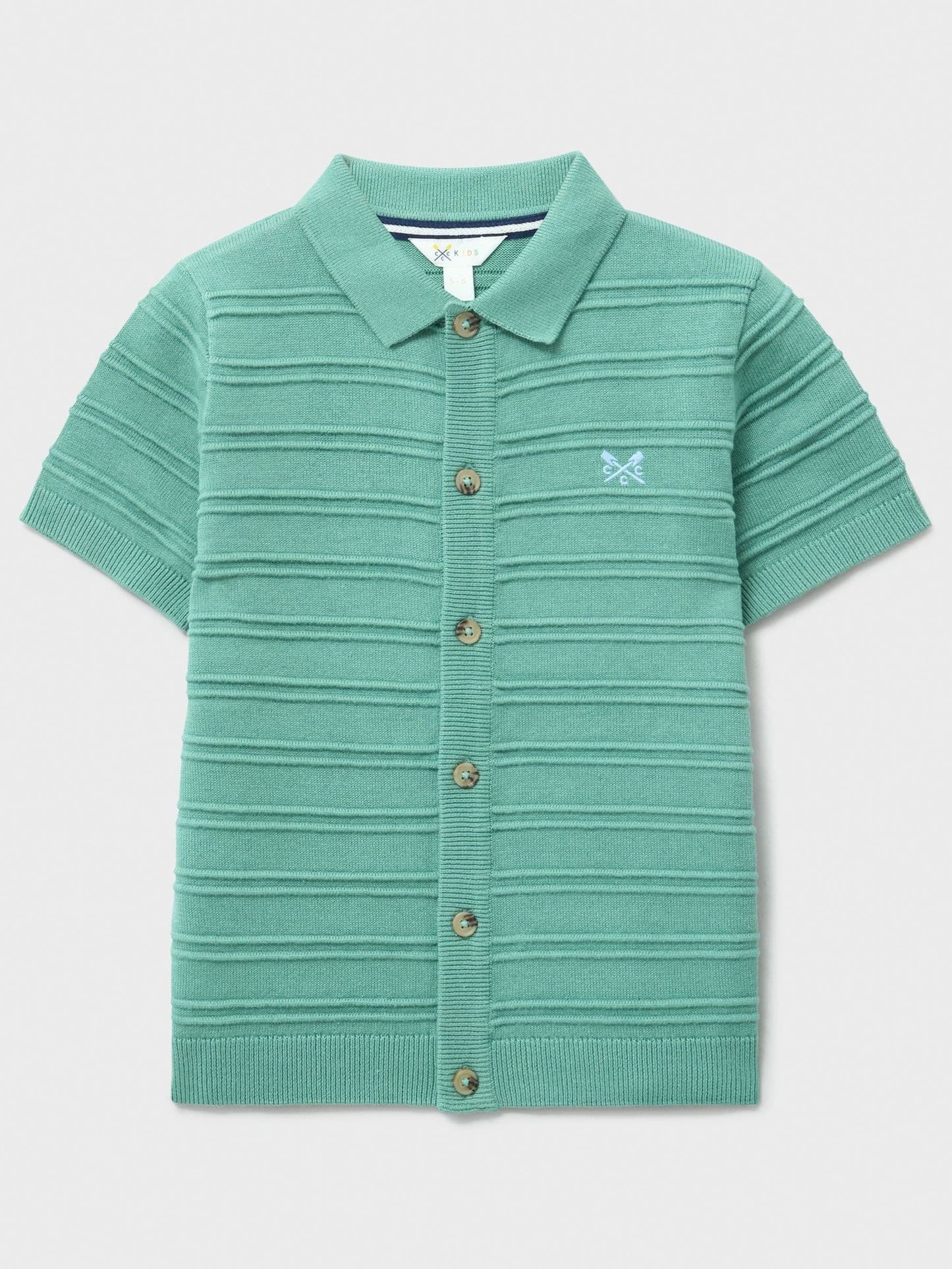 Dsiney Kidz - Crew Clothing Green Jacquard Knitted Polo Shirt image 1