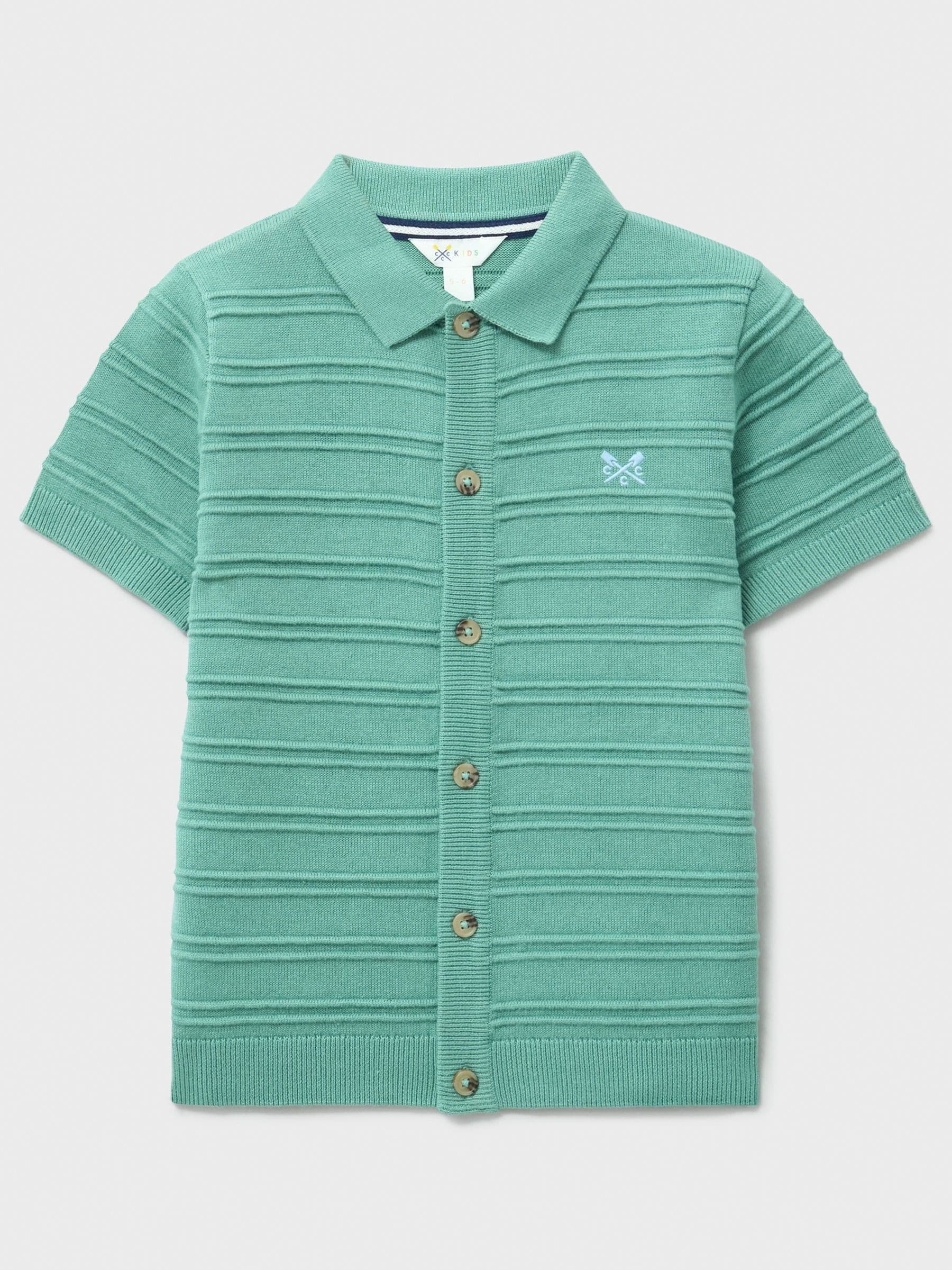Dsiney Kidz - Crew Clothing Green Jacquard Knitted Polo Shirt image 1