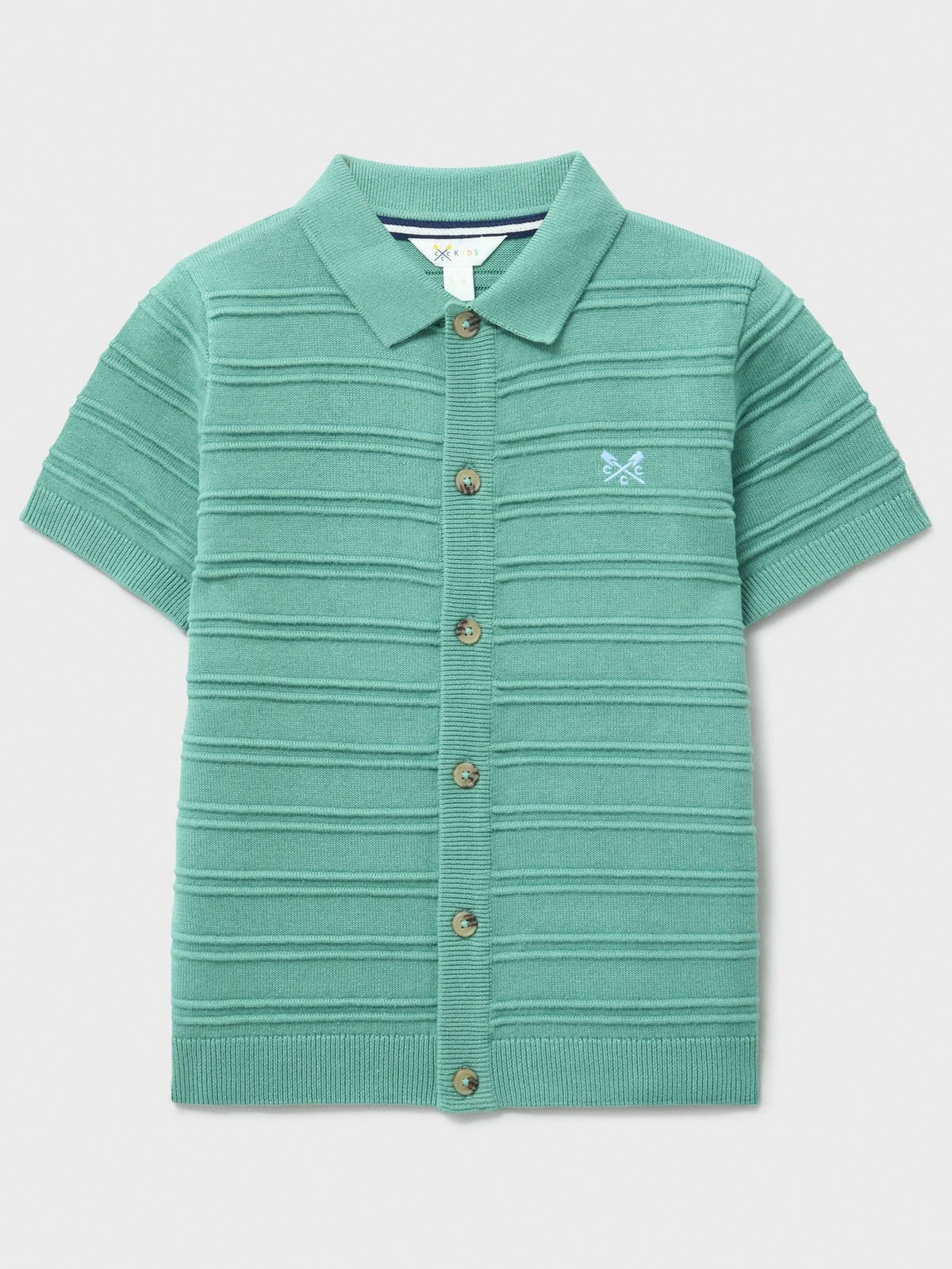 Dsiney Kidz - Crew Clothing Green Jacquard Knitted Polo Shirt image 1