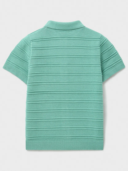Dsiney Kidz - Crew Clothing Green Jacquard Knitted Polo Shirt image 2