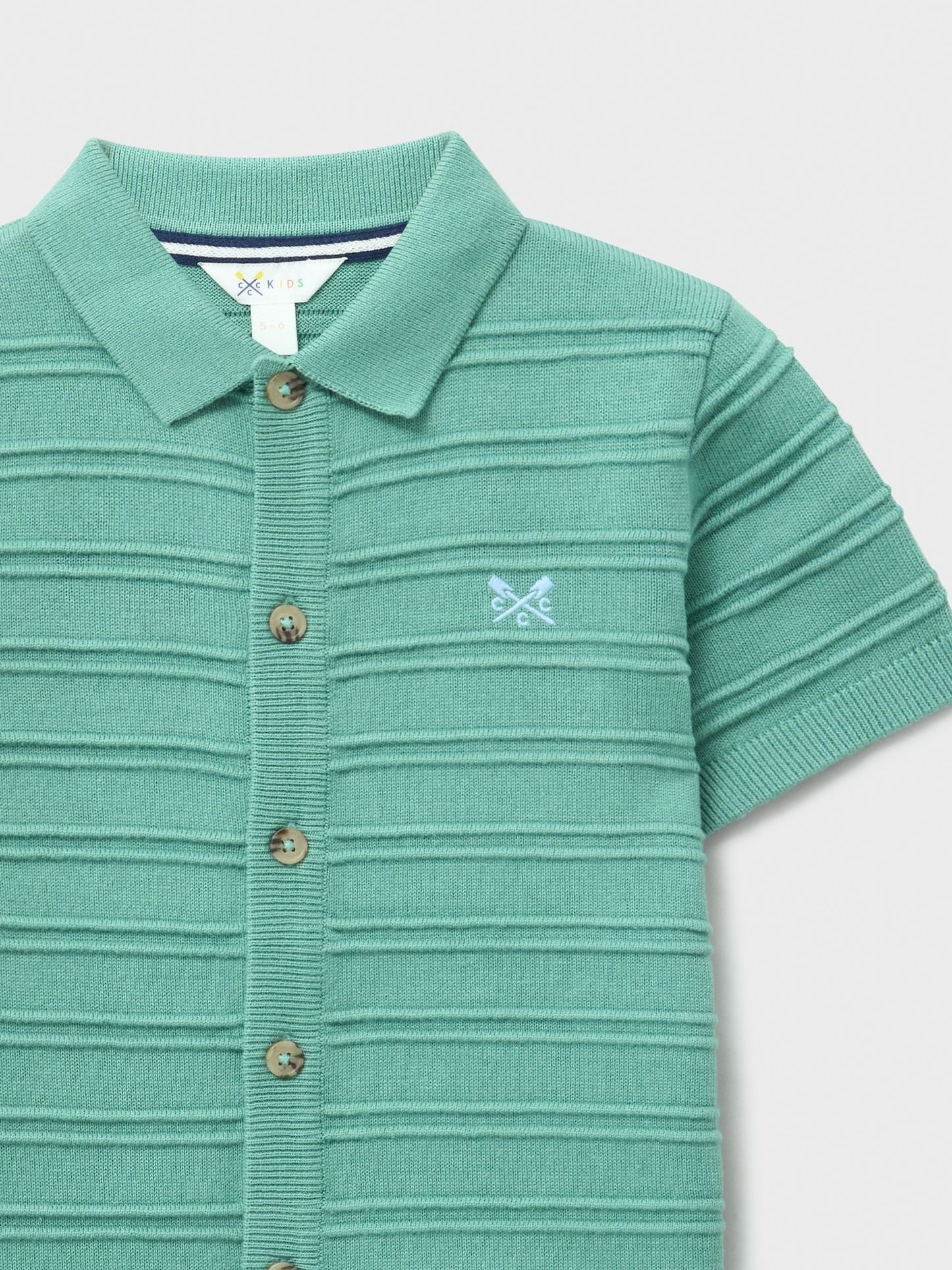 Dsiney Kidz - Crew Clothing Green Jacquard Knitted Polo Shirt image 3