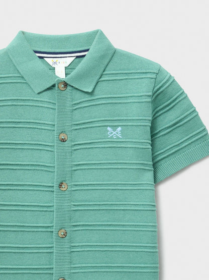 Dsiney Kidz - Crew Clothing Green Jacquard Knitted Polo Shirt image 3