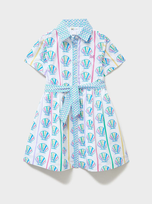 Crew Clothing White Printed Shirt Dress image 1