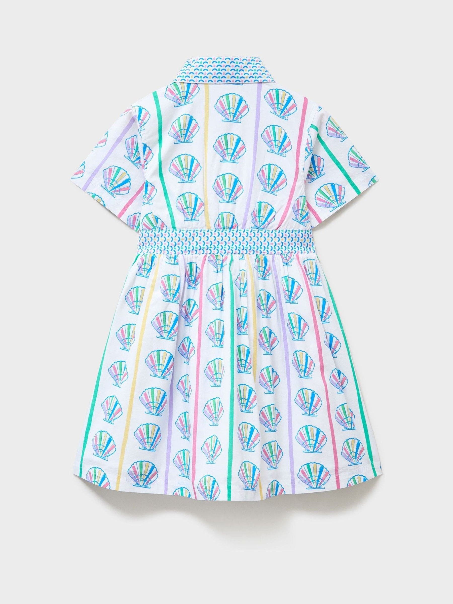 Crew Clothing White Printed Shirt Dress image 2