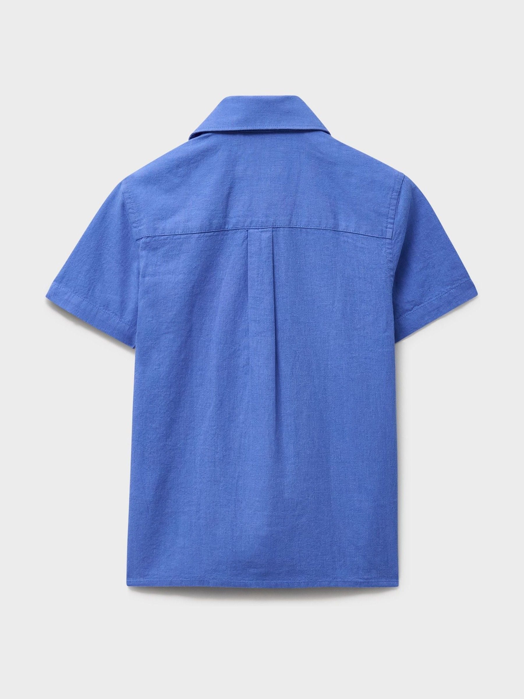 Dsiney Kidz - Crew Clothing Blue Short Sleeve Cotton-Linen Shirt image 2