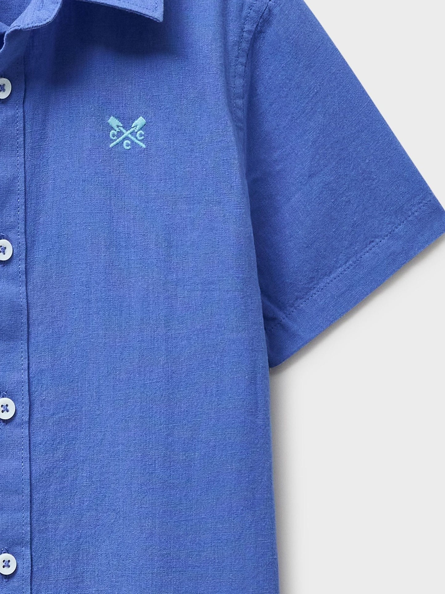 Dsiney Kidz - Crew Clothing Blue Short Sleeve Cotton-Linen Shirt image 3
