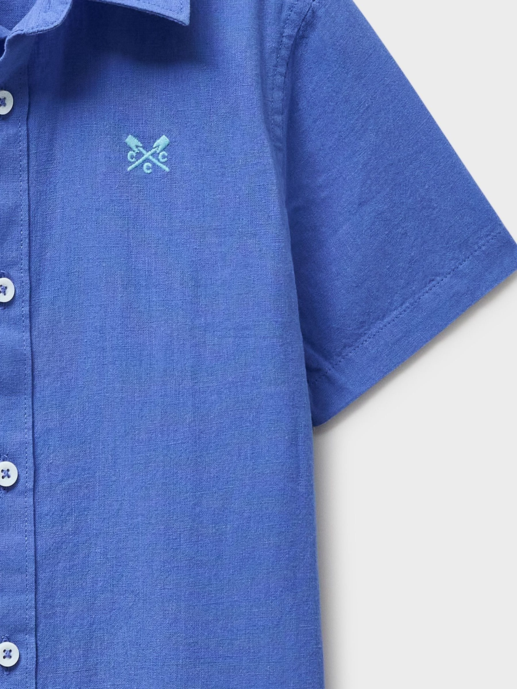Dsiney Kidz - Crew Clothing Blue Short Sleeve Cotton-Linen Shirt image 3