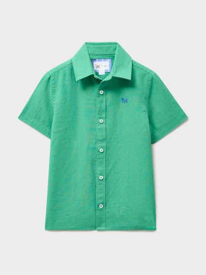 Dsiney Kidz - Crew Clothing Green Short Sleeve Cotton-Linen Shirt image 1