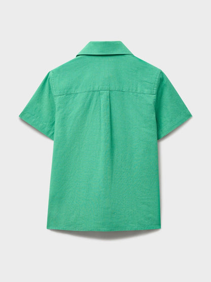 Dsiney Kidz - Crew Clothing Green Short Sleeve Cotton-Linen Shirt image 2