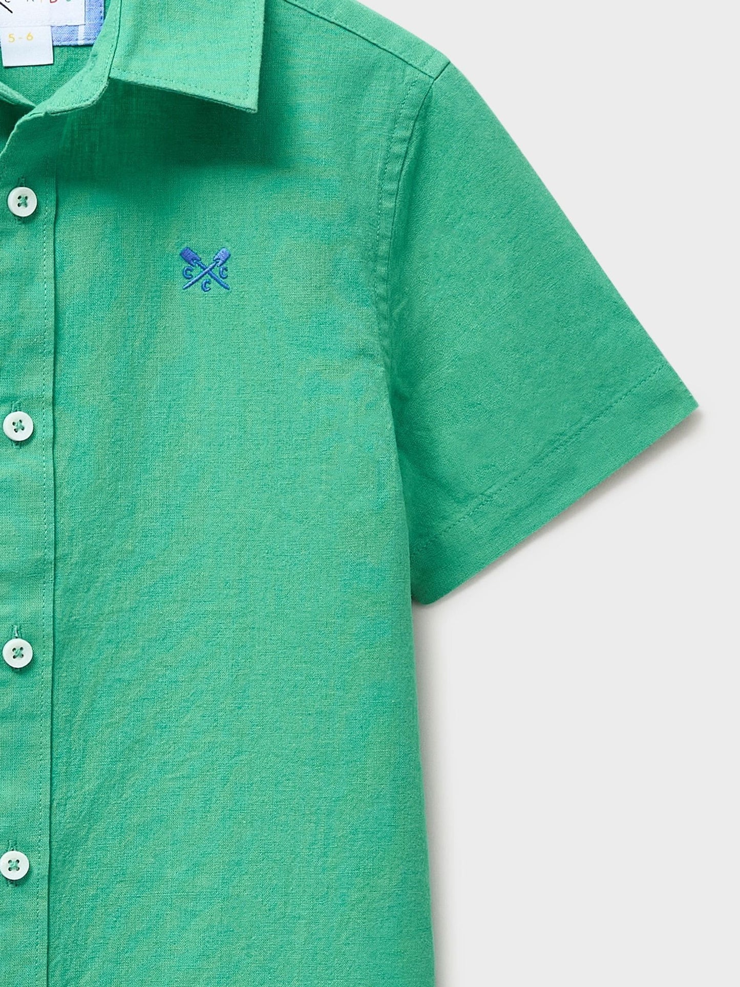 Dsiney Kidz - Crew Clothing Green Short Sleeve Cotton-Linen Shirt image 3