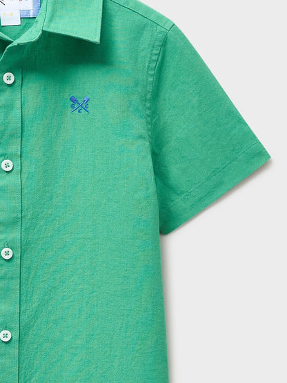 Dsiney Kidz - Crew Clothing Green Short Sleeve Cotton-Linen Shirt image 3