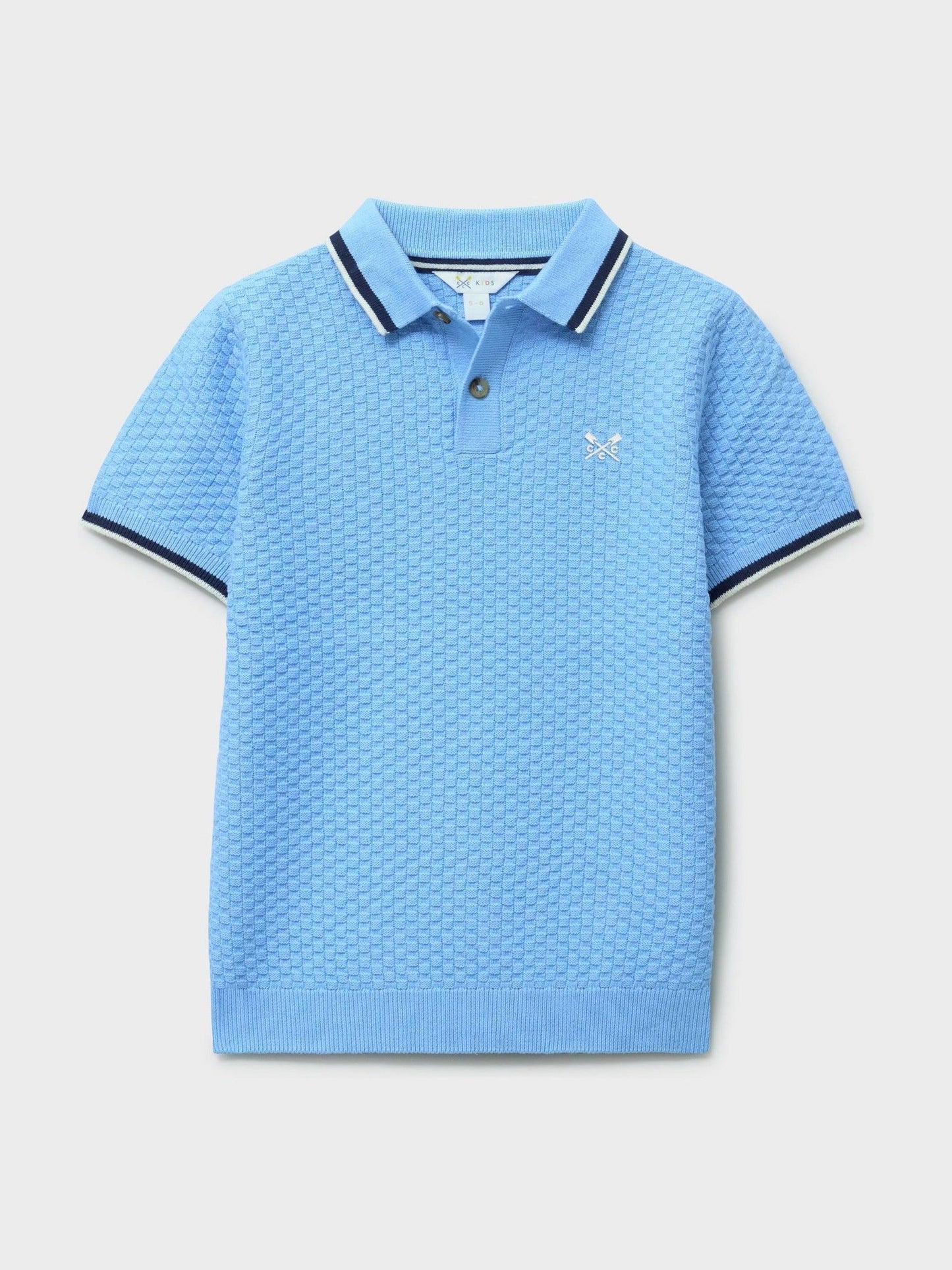 Dsiney Kidz - Crew Clothing Light Blue Short Sleeve Knitted Polo Shirt image 1