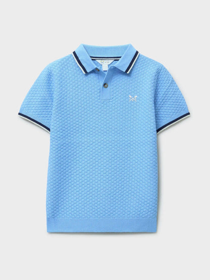 Dsiney Kidz - Crew Clothing Light Blue Short Sleeve Knitted Polo Shirt image 1