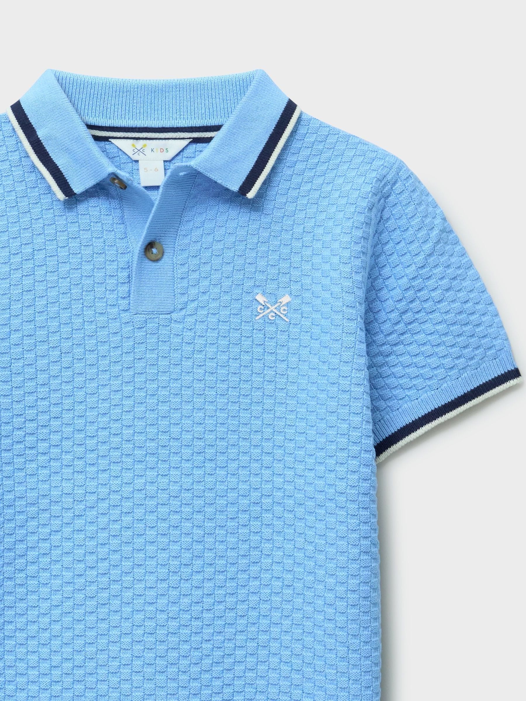 Dsiney Kidz - Crew Clothing Light Blue Short Sleeve Knitted Polo Shirt image 3