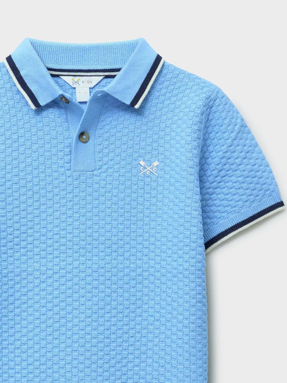 Dsiney Kidz - Crew Clothing Light Blue Short Sleeve Knitted Polo Shirt image 3