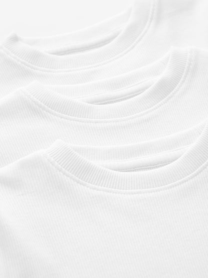 Dsiney Kidz - White 100% Cotton Long Sleeve T-Shirts 3 Pack (1.5-16yrs) image 4