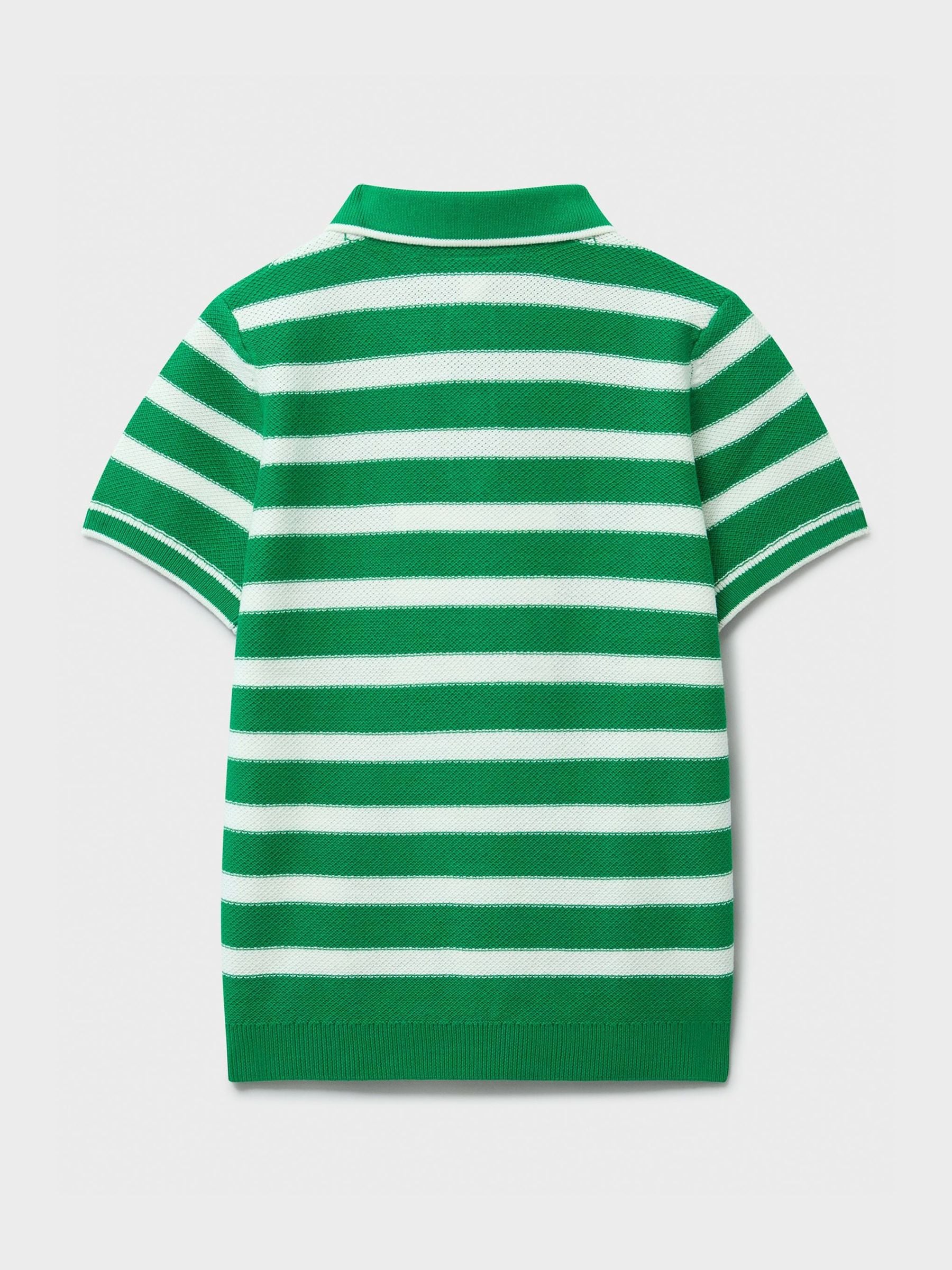Dsiney Kidz - Crew Clothing Green Knitted Cotton Stripe Polo image 2