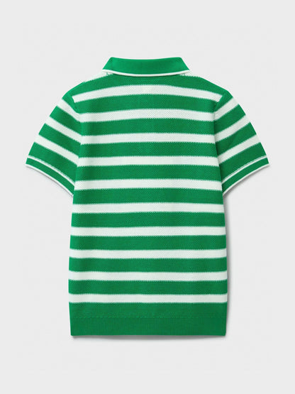 Dsiney Kidz - Crew Clothing Green Knitted Cotton Stripe Polo image 2
