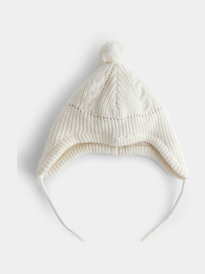 Jojo Maman Bébé Natural Pom Pom Cable Hat - image 1